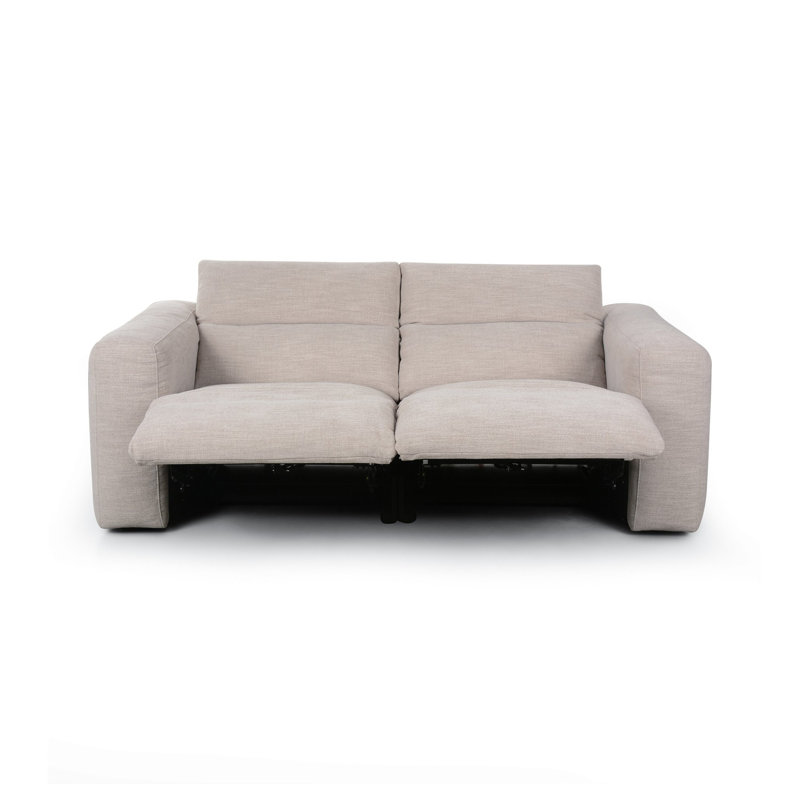 Amed 89" Upholstered Power Reclining Sofa, Laken Stone Polyester Blend