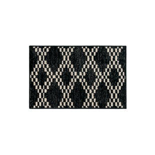 Modern Black And White Tribal Geometric Area Rug