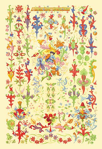 « médiéval natural design » par auguste racinet, impression