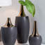 Vase de table en céramique graphite/doré Windcrest-910671512