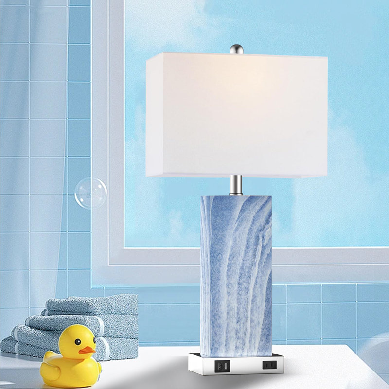 Table Lamp Set With Touch Control, Led Bulbs, Usb Ports
