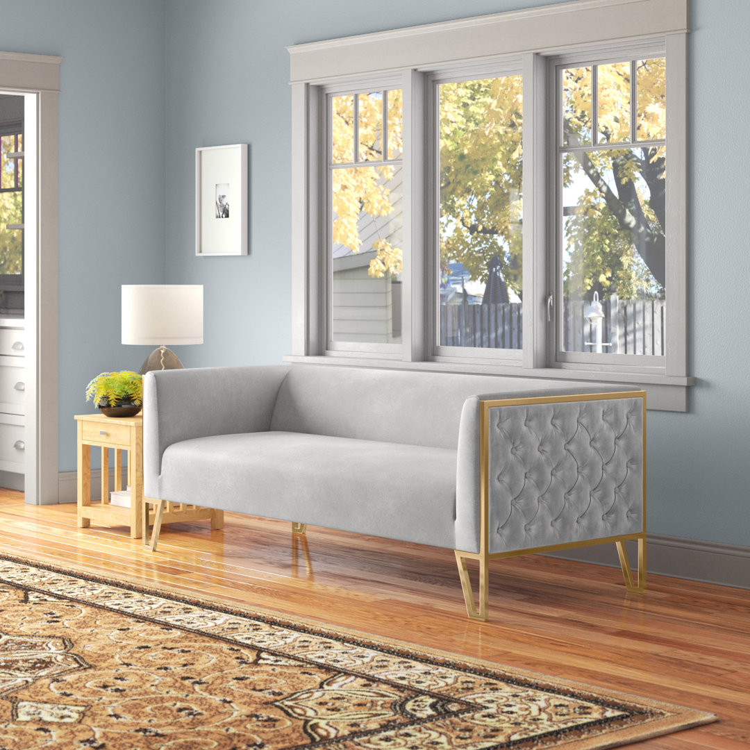 Poston 81.5'' Velvet Sofa Wade Logan® Leg 