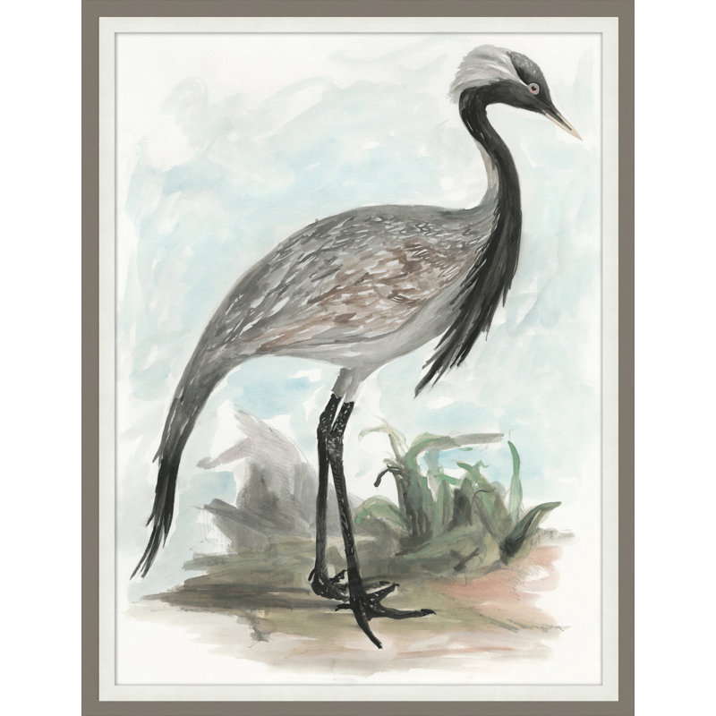 Oiseau d'eau 3 - Peinture encadrée sur papier