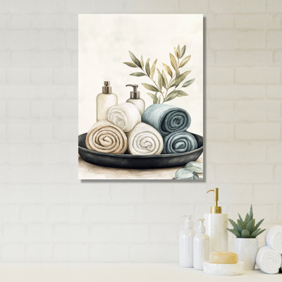 Rolled Towels II - Bath Metal Art