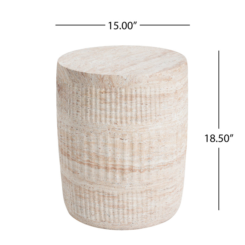 Table d'appoint légère en béton pour l'intérieur et l'extérieur, finition soignée, 47 x 38 x 38 cm, couleurs neutres pour une décoration harmonieuse, hauteur 47 cm, largeur et profondeur 38 cm, aucun assemblage requis