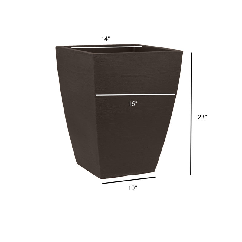 Briance Pot Planter, Espresso, 23" H x 16" W x 16" D