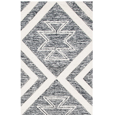 Tapis marocain en laine et coton touffeté à la main Alexea