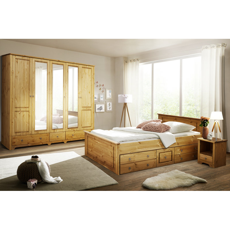 Sasha 4 Door Solid Wood Wardrobe, Oiled 