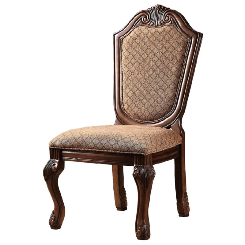 Chaise d'appoint De (2) - Détails de résine de finition cerisier rembourrée, profondeur de produit de 28 po, rembourrage en mousse, capacité de 220 lb