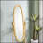 59.25 Inch Tall Adjustable Standing Wooden Floor Mirror, Oval Shape For Elegant Home Decor-147150847