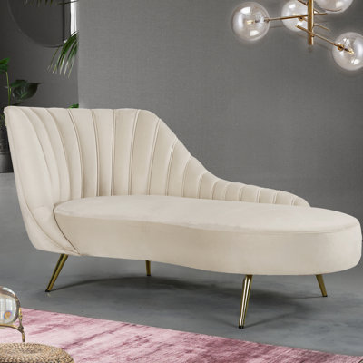 Chaise longue en velours Margo