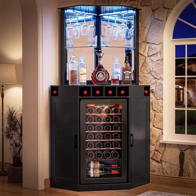 Grande armoire de coin avec réfrigérateur