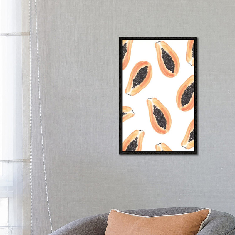 Papayas 1 Piece Wall Art on Canvas, 66.04 cm H x 45.72 cm W, Black Floater Framed
