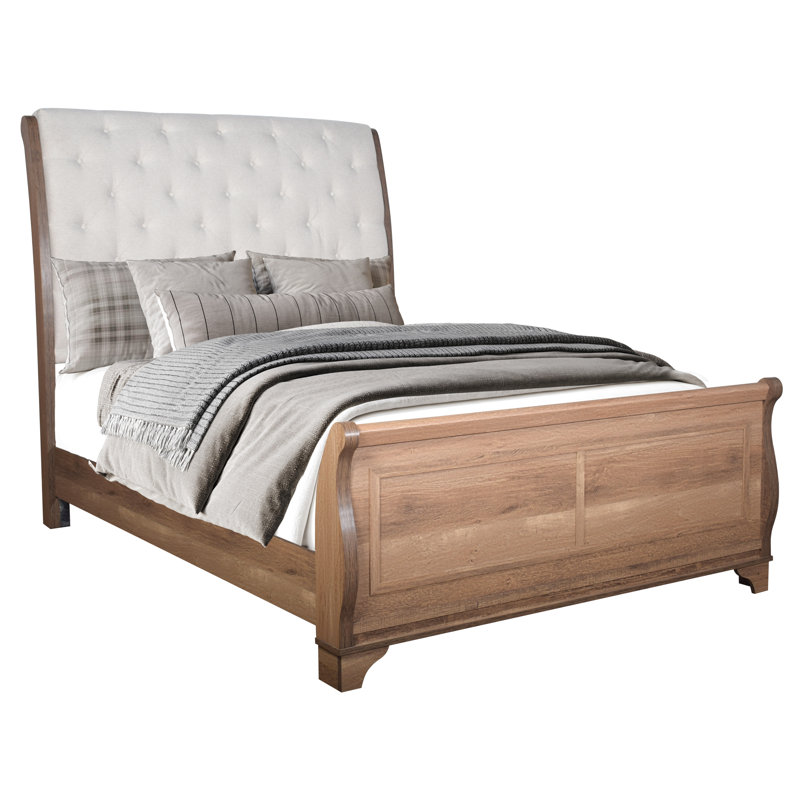 Grand lit-bateau en bois de pacane Coventry Hall, Grand