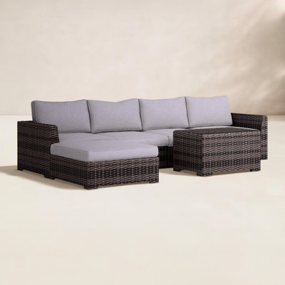 Kirkby Wicker Fully Assembled 5 - Person Seating Group with Cushions