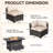 6-Person All-Weather Modular Rattan Lounge with Fire Pit Table & Luxe Cushions-2058953735-2058953733