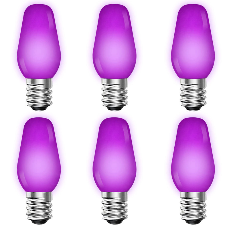 0.5 Watt, C7 LED, Non-Dimmable Light Bulb, Base, Purple