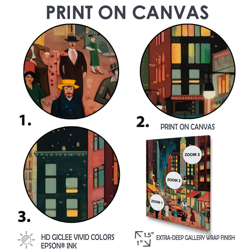 Art déco rétro City Life I - Fashion Woman, art mural encadré, Cadre simple blanc, H 32 po x l 24 po x P 1 po