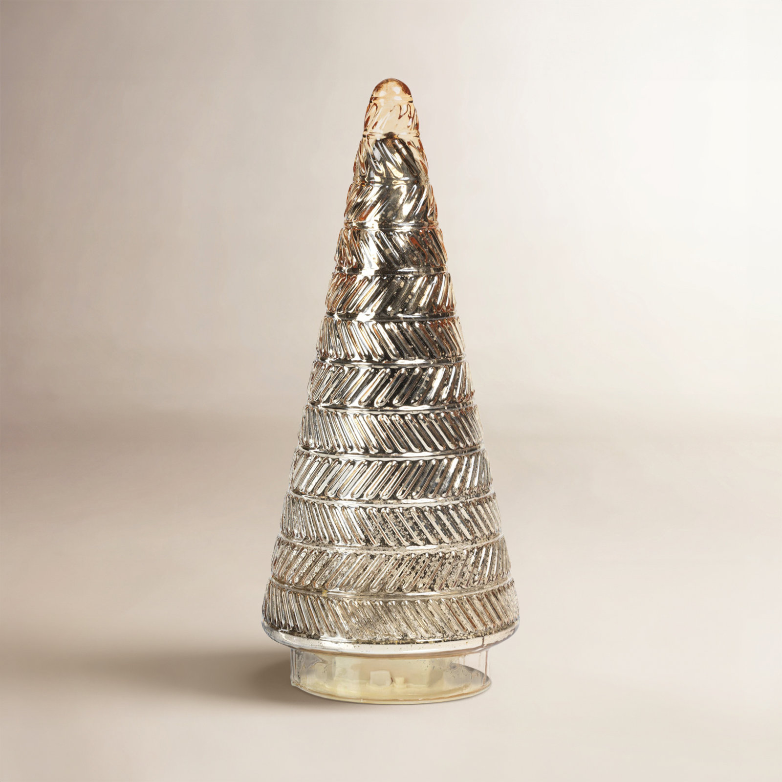 Tabletop Christmas Tree Decor, 13.75" H x 6" W x 6" D, Gold