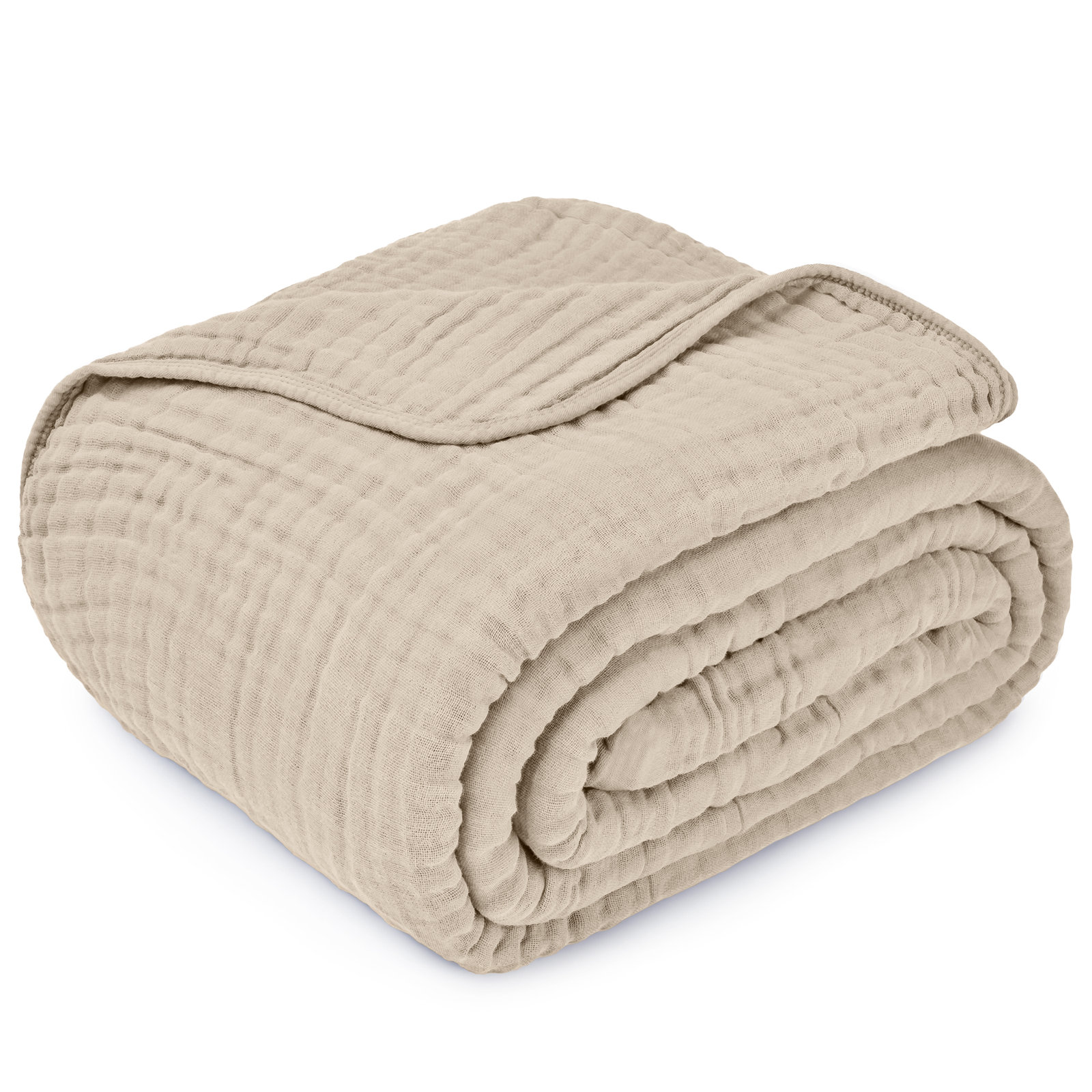 Karlina Muslin Blanket, Queen, Sand