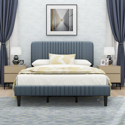 Upholstered Platform Bed Frame With Headboard