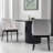 Natalia Dining Chair Black Wood Finish Upholstered Performance Fabric