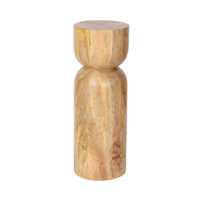 Wylies Modern Sculptural Mango Wood Round Drink Table