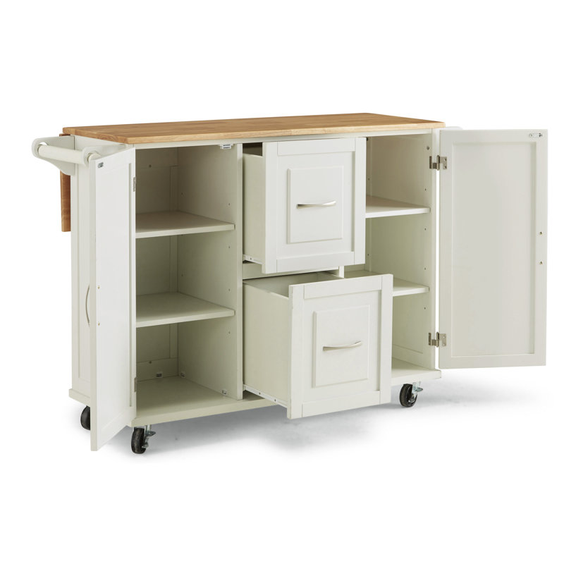Aftonshire Solid Wood Kitchen Island, Off White