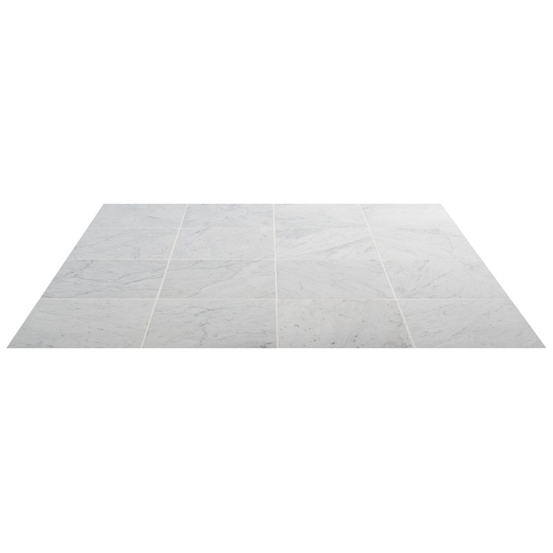 Avanti 12x12 Tumbled Marble Tile, Carrara White