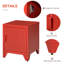 Table de bout industrielle, table d'appoint de salon avec porte de style casier et tablette réglable, rouge-1965080609