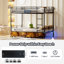 Lit superposé avec station de charge USB, capable de se séparer, lit superposé en métal, espace de rangement, lit avec barrière de sécurité et échelles, aucun sommier nécessaire-1596816422-1596816424