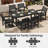 66'' Rectangular Outdoor Dining Table, Patio Dining Table With Umbrella Hole For Patio, Garden, Porch, Pool