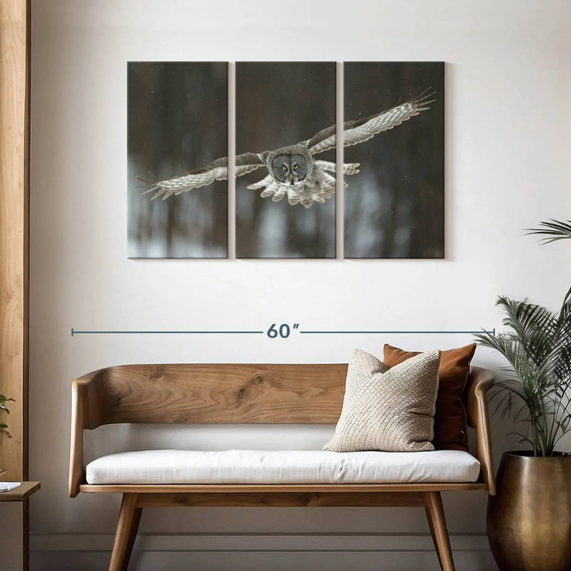 Flying Great Gray Owl, 28" H x 45" W