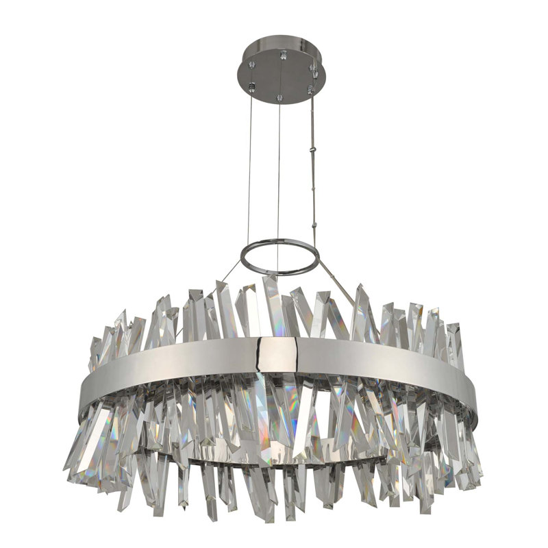 Lustre en chrome Glacier 1 LT Allegri, Chrome, H 16 po x l 32 po x P 32 po