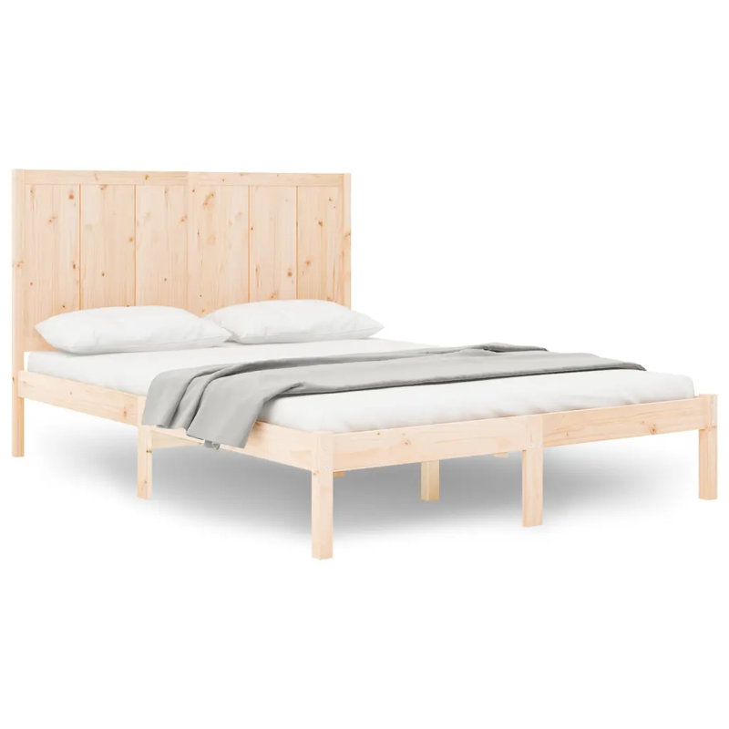 Bed Frame Solid Wood, Natural, Small Double (4')