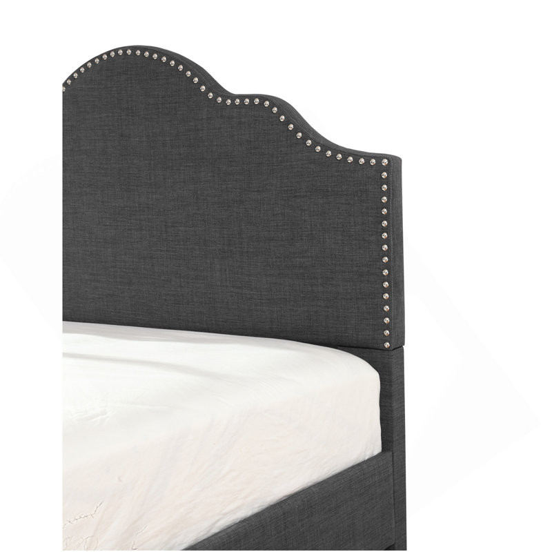 Gray Full Upholstered Bed, Dark Gray