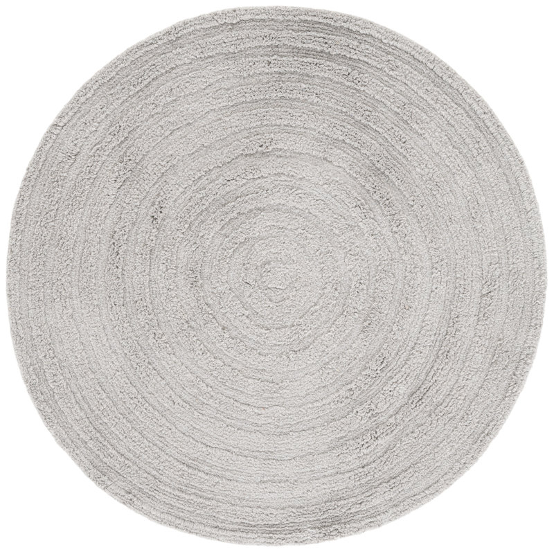Easy Care 228 Hand Tufted Recycled Cotton Machine Washable Geometric Indoor Use Only Rug, Round 4'
