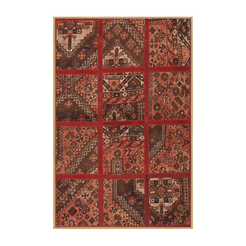 Tapis traditionnel rouge / bourgogne, Rectangle 2 pi x 5 pi