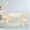 Ensemble 3 pièces de table de jeu et de chaises en bois massif pour enfants Myona, sans finition