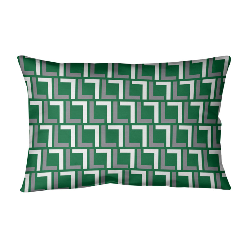 Housse de coussin rectangulaire Philadelphia Football Luxury, Vert / argent / blanc, Polyester sergé
