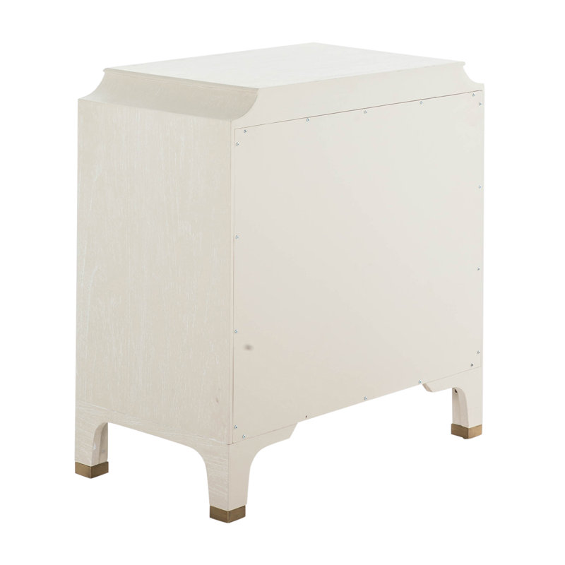 Alexandra 3 Drawer 32" W Solid Wood Chest, White