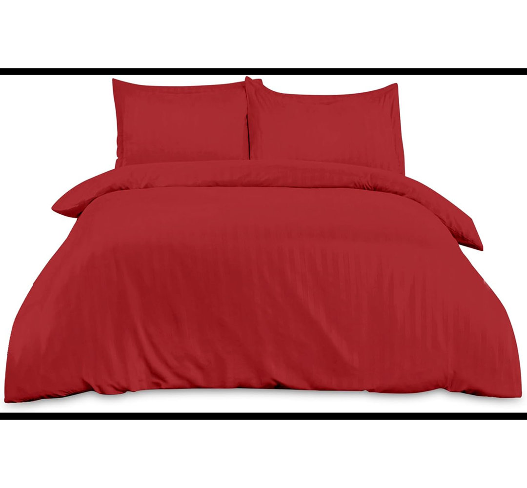 Soft Cotton Duvet Cover Set 200 Thread Count Breathable Lightweight Bedding Set with Pillowcases Durable Easy Care Bed Linen UK