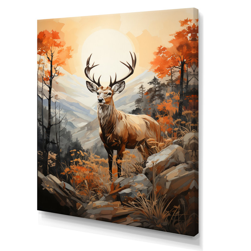 Mirach Deers Broan, paysage, H 40 po x l 30 po x P 1,5 po, Toile tendue