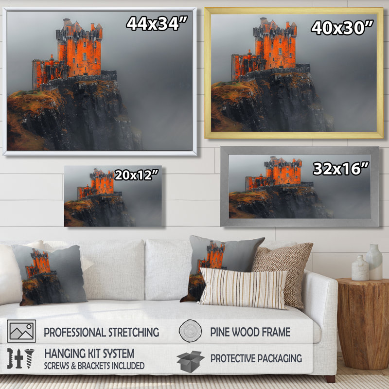 Clearwater - châteaux, impression d'art mural, H 34 po x l 44 po x P 1,5 po, Toile tendue