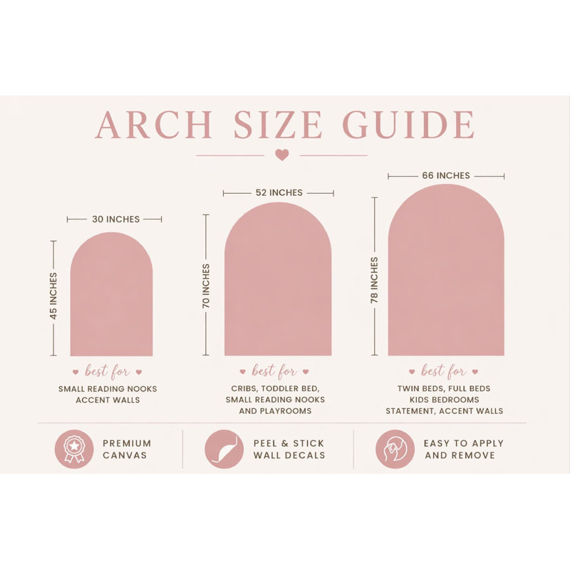 Pink Floral Arch Wall Decal for Girls Nursery | Scalloped Boho Flower Wall Sticker | Peel and Stick Removable Wall Decor