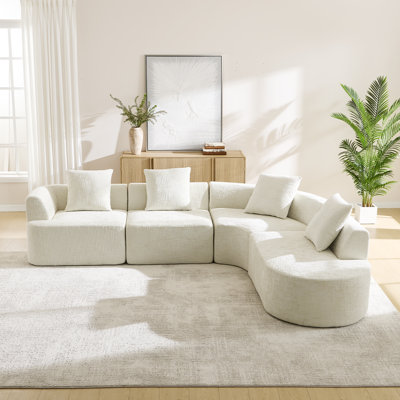 Boneless 122.83" Modern Upholstered Sofa