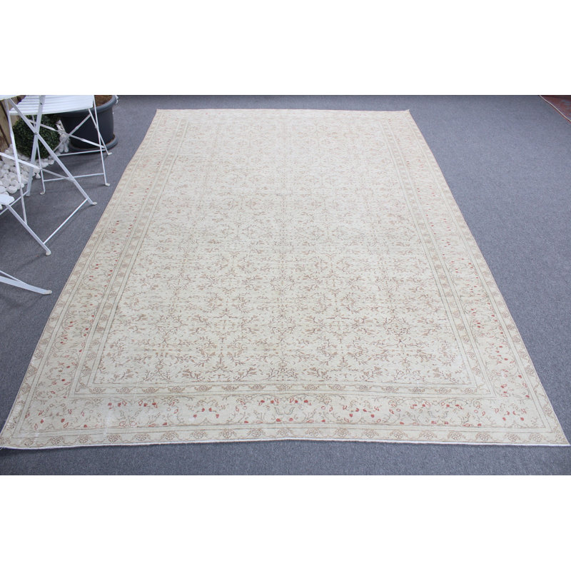 Grand tapis traditionnel turc Anatolian Oushak idéal pour les salons spacieux