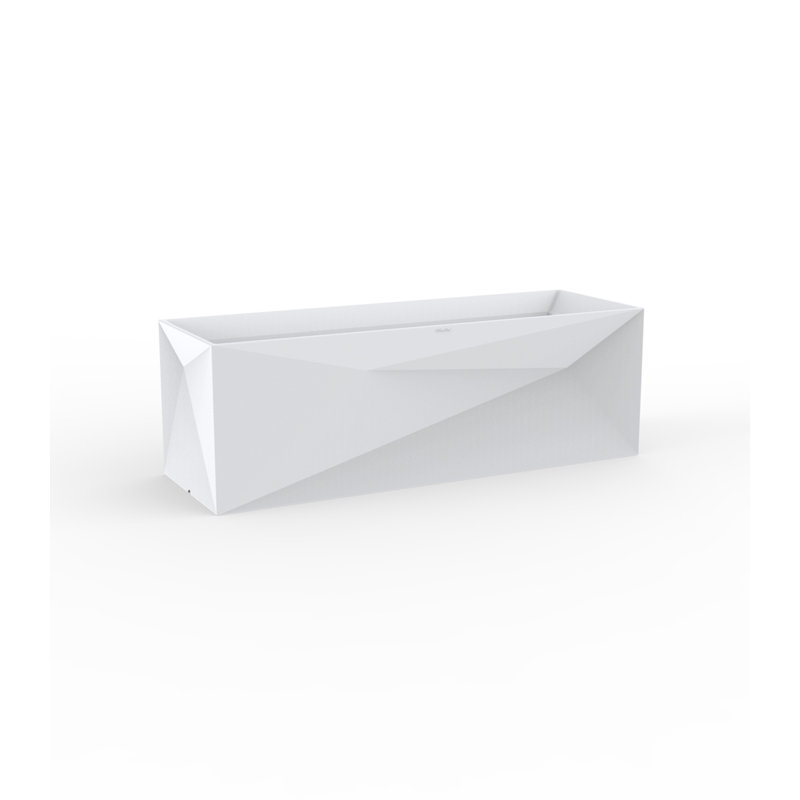 Faz Jardiniere Resin Pot Planter, 15.75" H x 48.5" W x 15.75" D, White