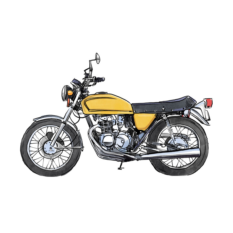 Two Wheels IV by Annie Warren - Wrapped Canvas Print, 30cm H x 46cm W