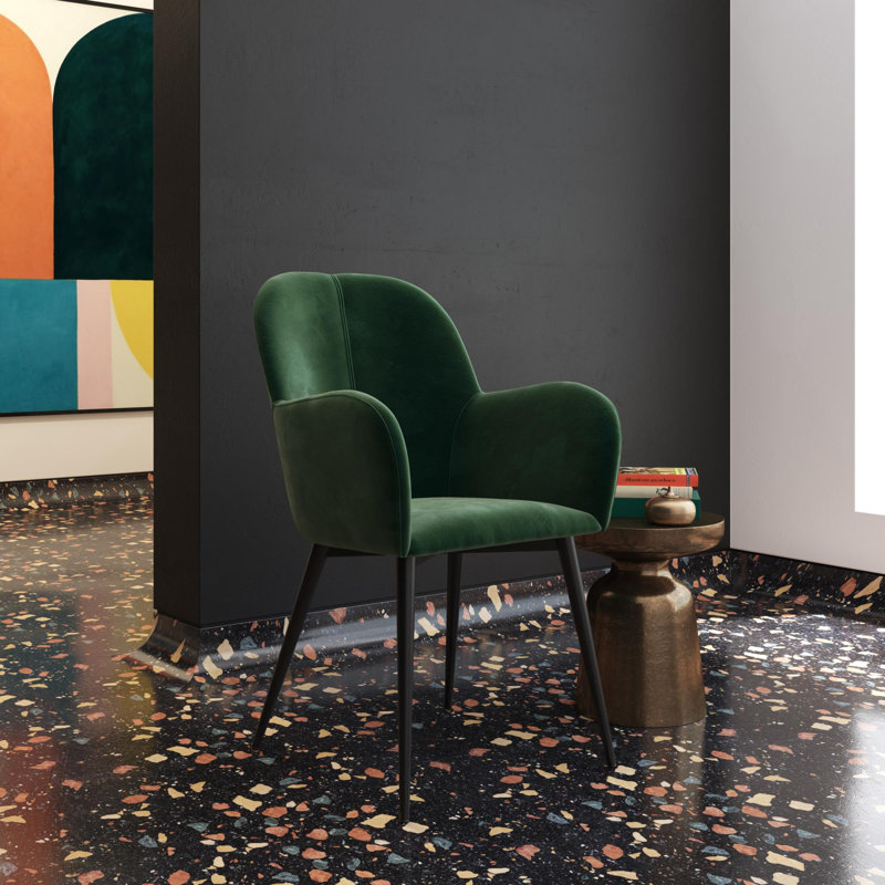 Velvet Armchair, Green Velvet